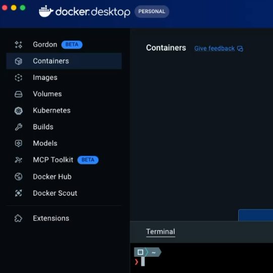 Screenshot of Docker Desktop