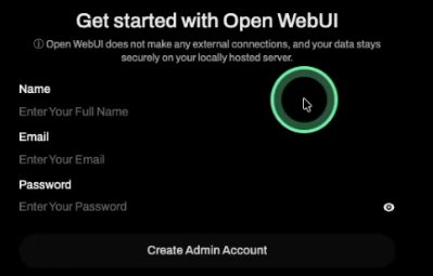 Creating an Admin account for Open WebUI