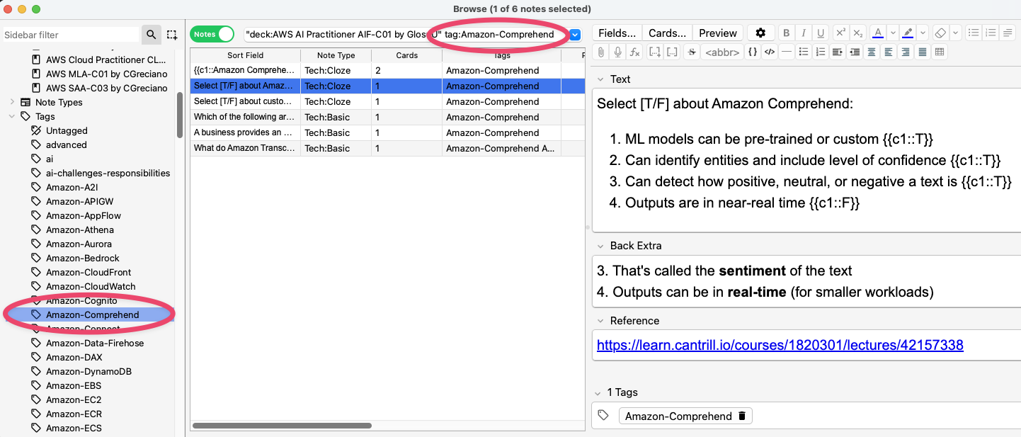 Filtering by tag in Anki's browser