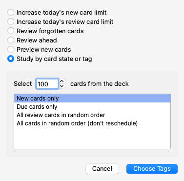 Creating a filtered deck in Anki